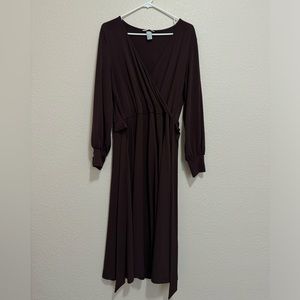 Midi dress with belt